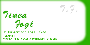 timea fogl business card